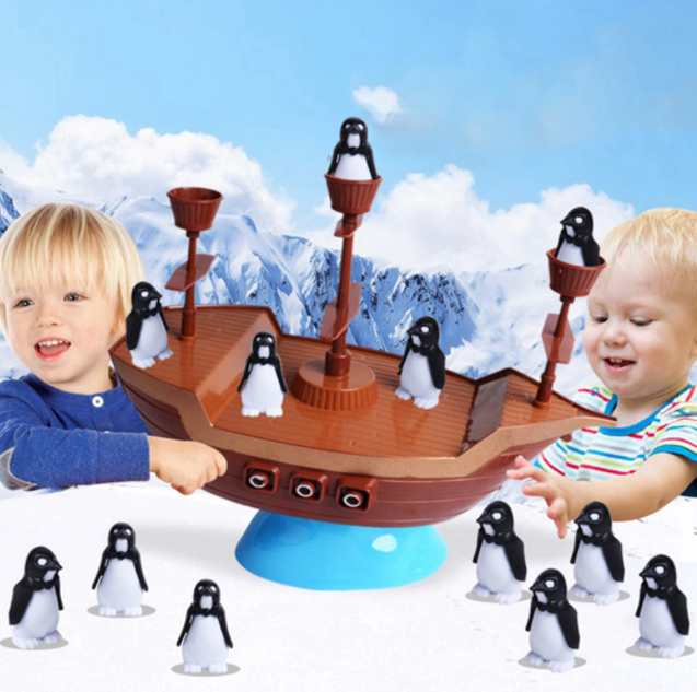 Penguin Balance - Pirate Ship Balancing Desk Toy