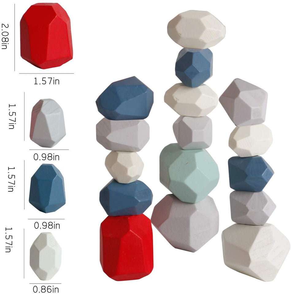 StoneStack - Creative Wooden Stone Stacking Building Blocks