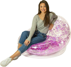 Sparkling Chair - Indoor/Outdoor Confetti Glitter Inflatable Lounger