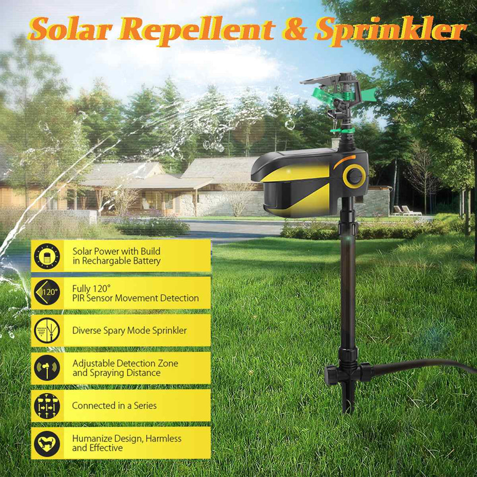 SprayCrow - Solar Powered Motion Activated Animal Repellent Garden Sprinkler