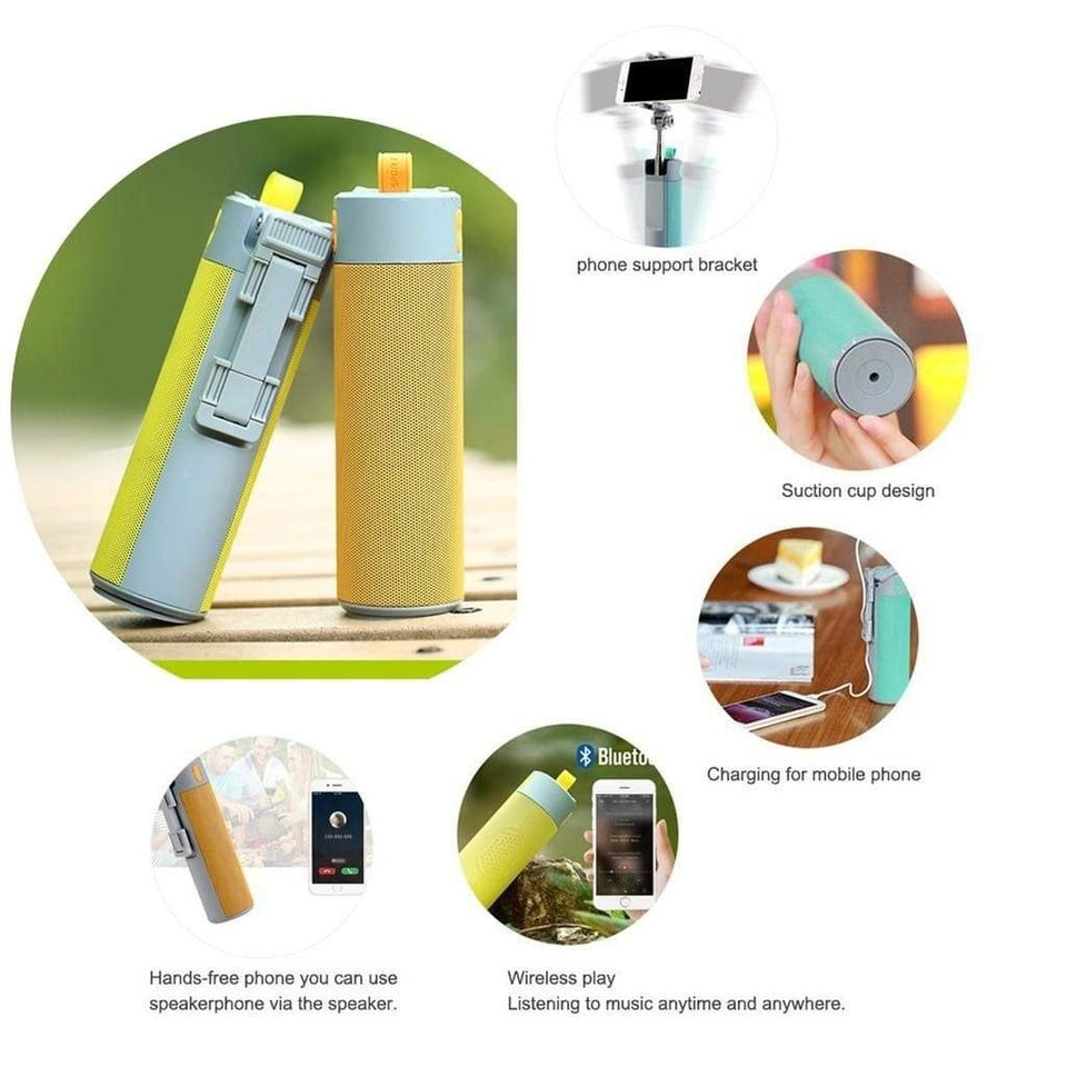 Smart Can - Multifunctional Wireless Speaker, Power Bank, Selfie Stick and Phone Mount