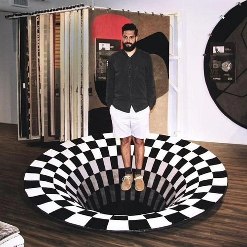 3D Vortex Portal Carpet Optical Illusion