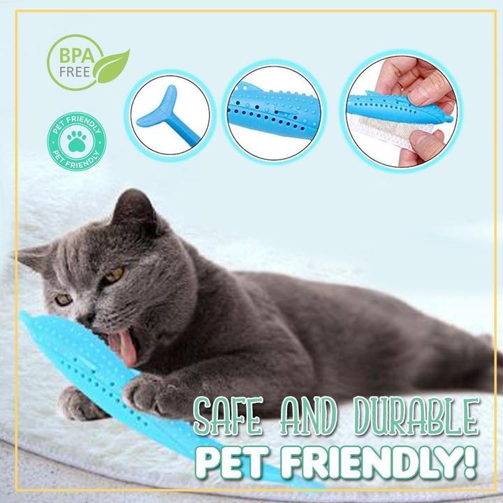 Purfect Teeth - Catnip Filled Silicone Fish Toothbrush