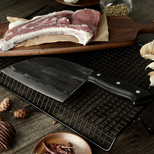 Zelarama Serbian Chef's Knife - Handmade Hardened Carbon Steel Blade for Meat, Fish Veggies