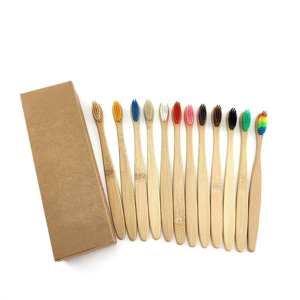 12 Pack Eco Friendly Bamboo Toothbrush