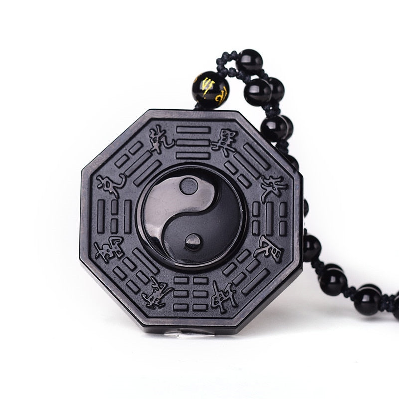 Obsidian Yin And Yang Pendant