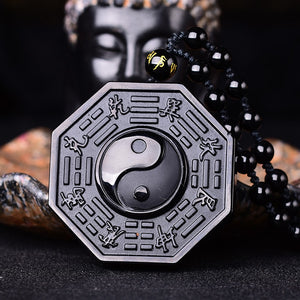 Obsidian Yin And Yang Pendant