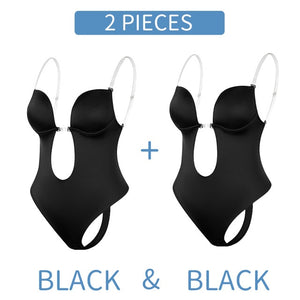 V-Neck Backless U Plunge Thong