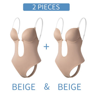 V-Neck Backless U Plunge Thong