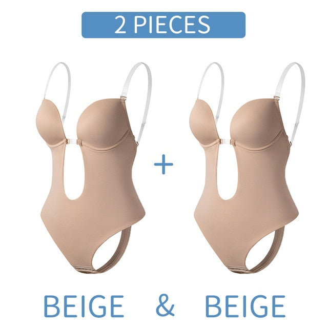 V-Neck Backless U Plunge Thong