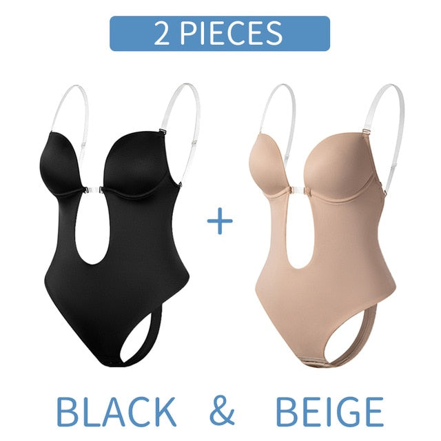 V-Neck Backless U Plunge Thong