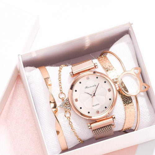 Luxury Ladies Quartz Wrist Watch Bracelet Set