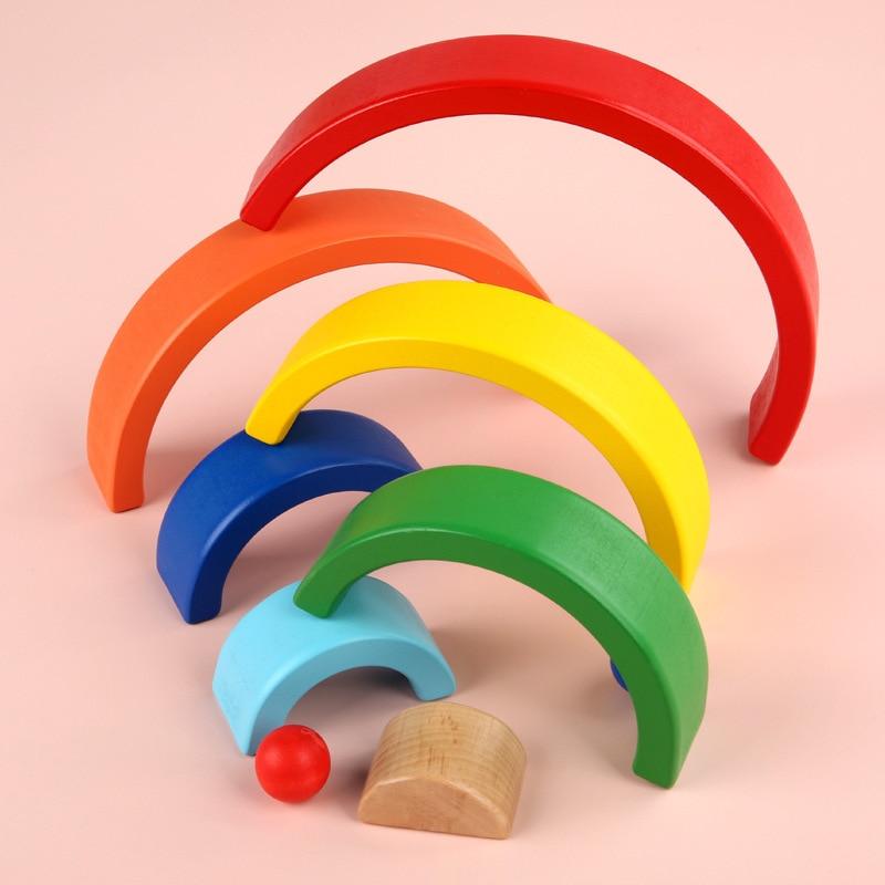 RainbowBlocks - Creative Rainbow Stacker Wooden Toy