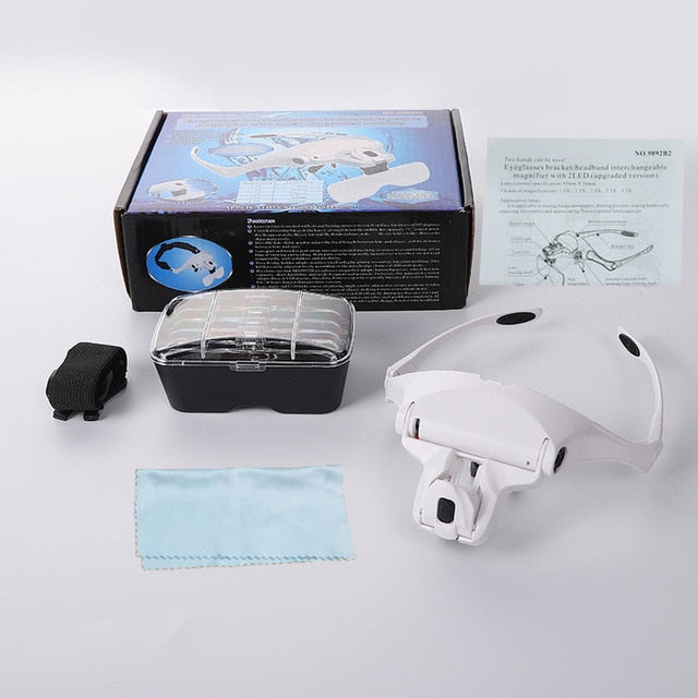 LED Headband Glasses Magnifier