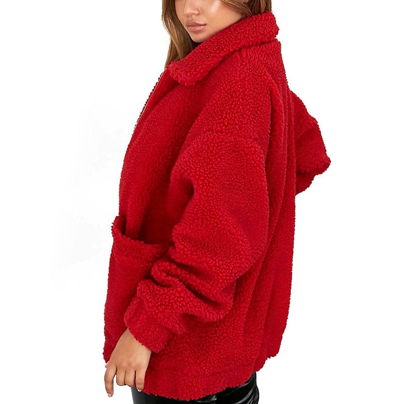 Women's Lamb Wool Faux Fur Coat
