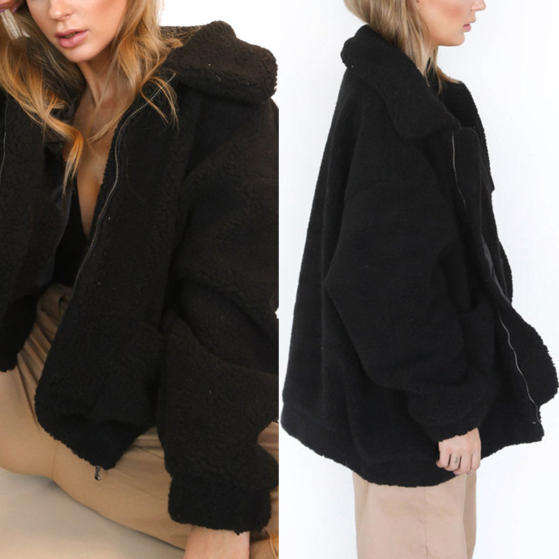 Women's Lamb Wool Faux Fur Coat