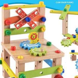 FunBlast - DIY Wooden Multifunctional Chair with Nut and Screw Toys