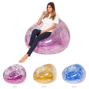 Sparkling Chair - Indoor/Outdoor Confetti Glitter Inflatable Lounger